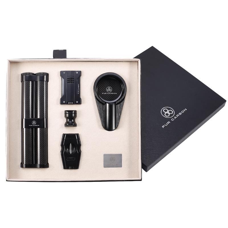 Carbon Fiber Cigar Accessory Set Luxury Pur Carbon